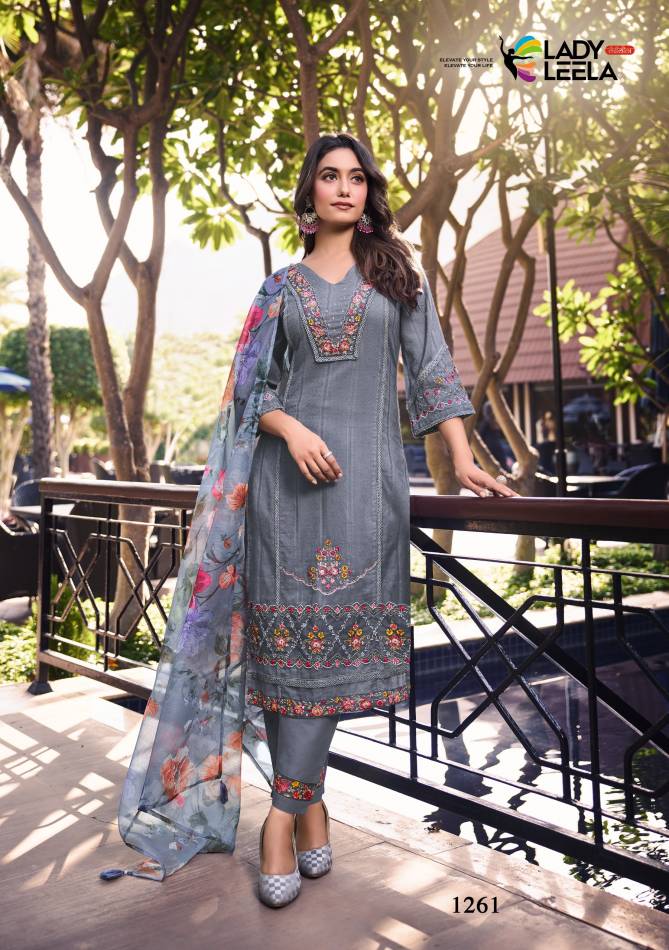 Summer Trends By Lady Leela Pure Cotton Embroidery Kurti With Bottom Dupatta Wholesale Price In Surat